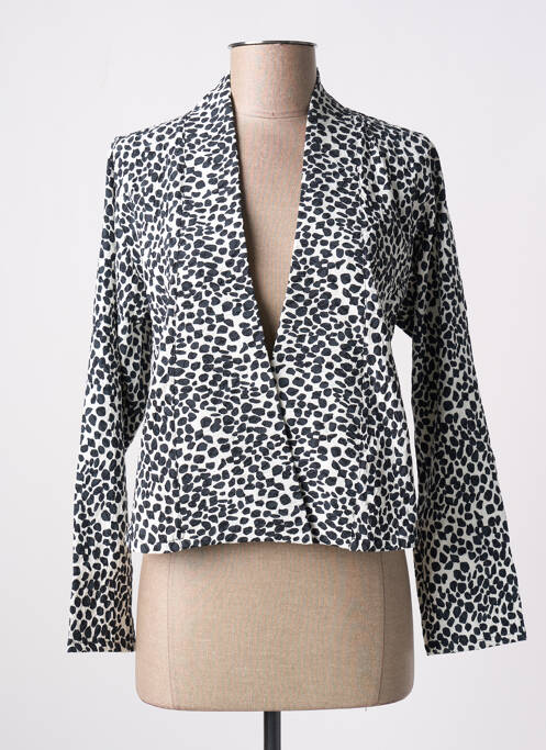 Veste chic noir POISSONS BLANCS pour femme