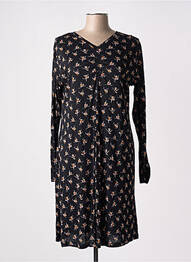 Robe mi-longue imprimé fantaisie manches longues noir AGATHE & LOUISE femme