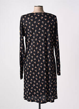 Robe mi-longue imprimé fantaisie manches longues noir AGATHE & LOUISE femme