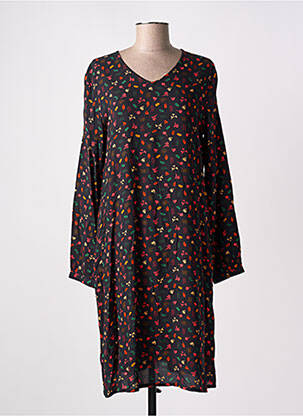 Robe mi-longue coupe fluide manches longues noir AGATHE & LOUISE femme