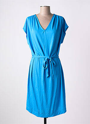 Robe mi-longue manches courtes manches courtes bleu B.YOUNG femme