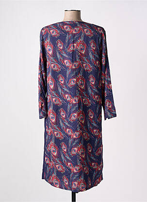 Robe mi-longue coupe fluide manches longues bleu LA FIANCÉE femme