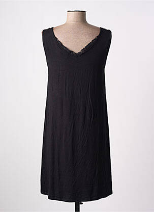 Robe mi-longue coupe fluide fines bretelles noir LA FIANCÉE femme