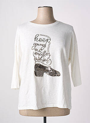 T-shirt imprimé fantaisie manches 3/4 blanc S.OLIVER femme