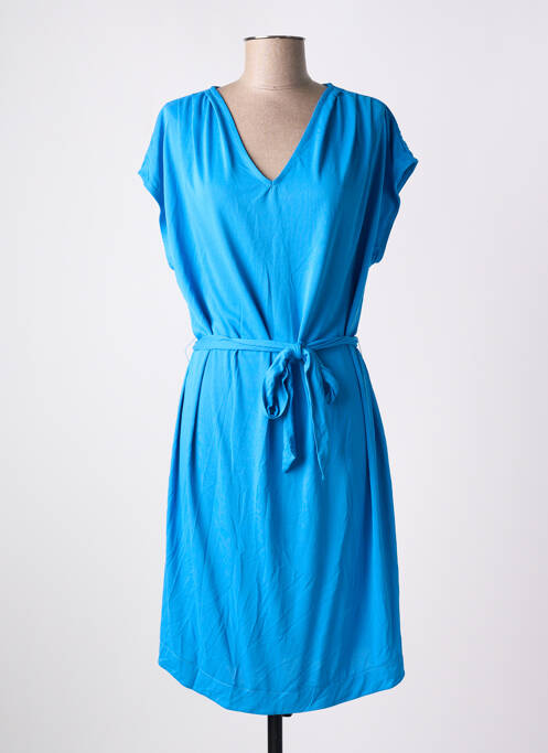 Robe mi-longue manches courtes manches courtes bleu B.YOUNG femme