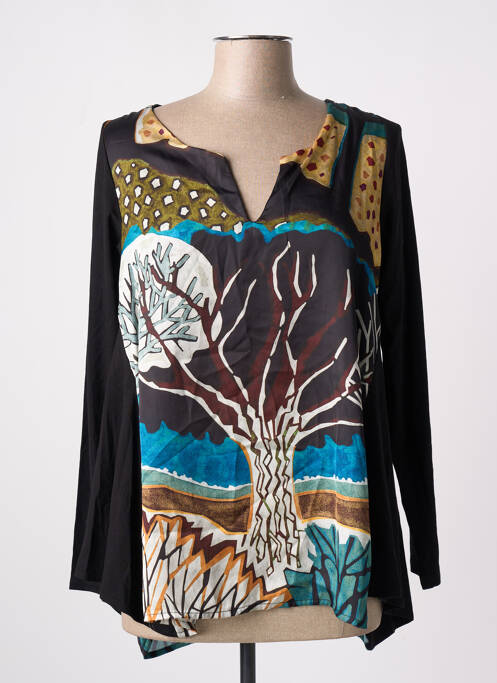 Blouse noir POISSONS BLANCS pour femme