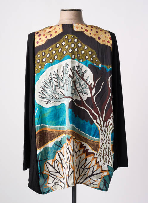 Blouse noir POISSONS BLANCS pour femme