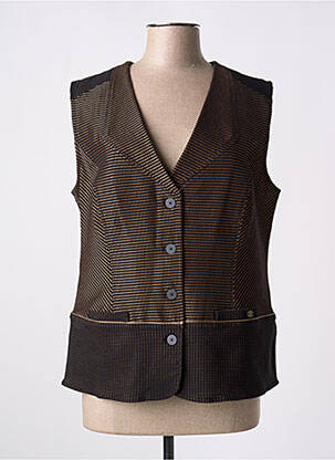 Gilet sans manche fausses poches noir CHRISTINE LAURE femme