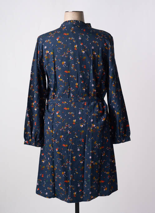 Robe mi-longue imprimé fleurs manches longues bleu LA FIANCEE DU MEKONG femme
