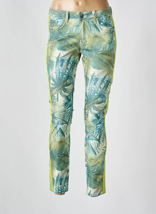 Pantalon slim stretch taille normale vert GEISHA femme