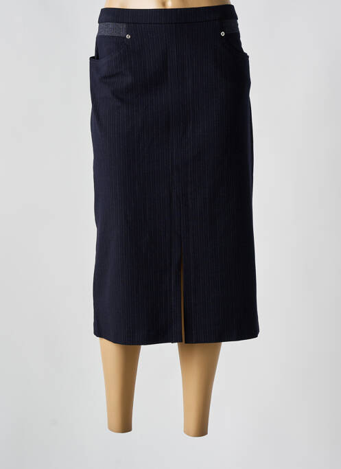 Jupe mi-longue bleu CHRISTINE LAURE pour femme