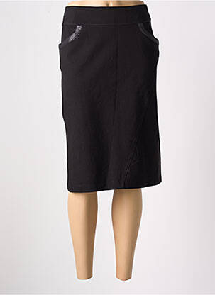 Jupe mi-longue stretch noir CHRISTINE LAURE femme