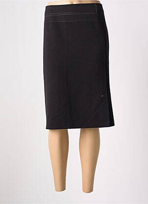 Jupe mi-longue taille à pinces noir CHRISTINE LAURE femme