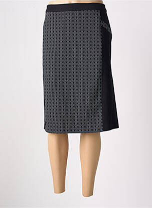 Jupe mi-longue taille à pinces noir CHRISTINE LAURE femme