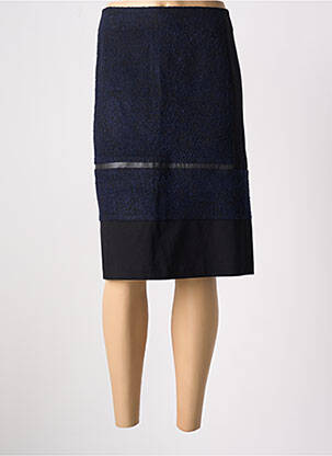 Jupe mi-longue stretch bleu CHRISTINE LAURE femme