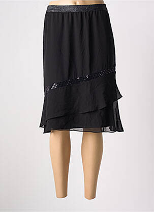 Jupe mi-longue taille normale noir CHRISTINE LAURE femme