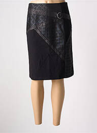 Jupe mi-longue coupe droite noir CHRISTINE LAURE femme