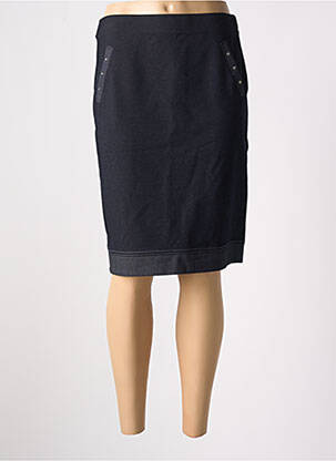 Jupe mi-longue stretch bleu CHRISTINE LAURE femme