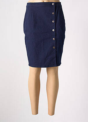 Jupe mi-longue taille à pinces bleu LA FIANCEE DU MEKONG femme