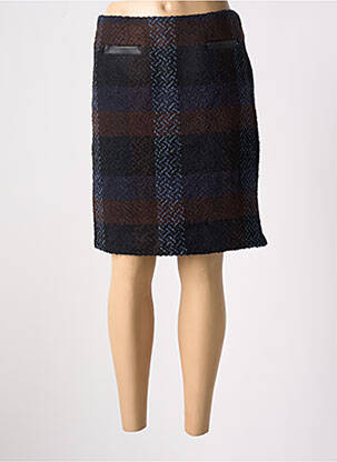 Jupe mi-longue taille à pinces bleu CHRISTINE LAURE femme