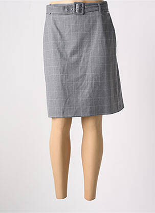 Jupe mi-longue coupe droite gris JULIE GUERLANDE femme