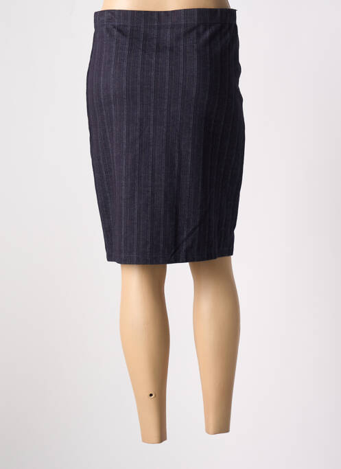 Jupe mi-longue bleu POISSONS BLANCS pour femme