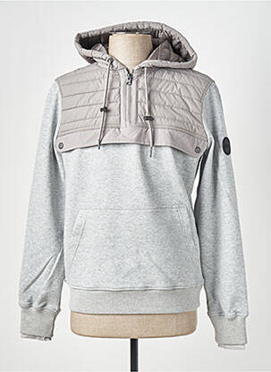 Sweat-shirt à capuche poches manches longues gris GAZE homme