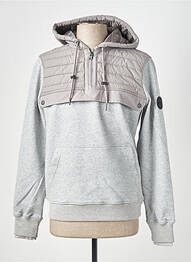 Sweat-shirt à capuche poches manches longues gris GAZE homme