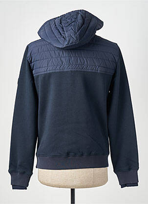 Sweat-shirt à capuche tissage jersey manches longues bleu GAZE homme