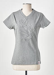 T-shirt col v manches courtes gris GAZE femme