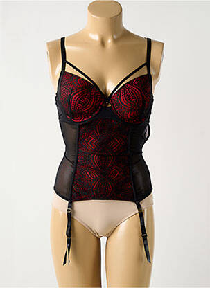 Guêpière/Porte-jarretelle noir ESCORT pour femme