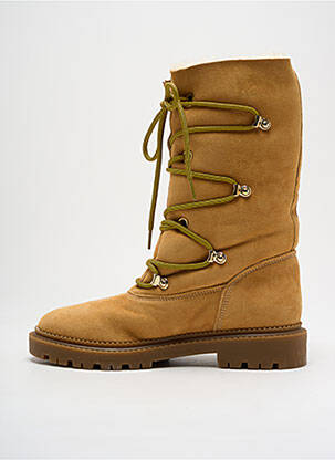Bottes fourrée talon plat jusqu'à 3cm jaune CASADEI femme