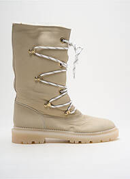 Bottes tissage satiné talon plat jusqu'à 3cm beige CASADEI femme