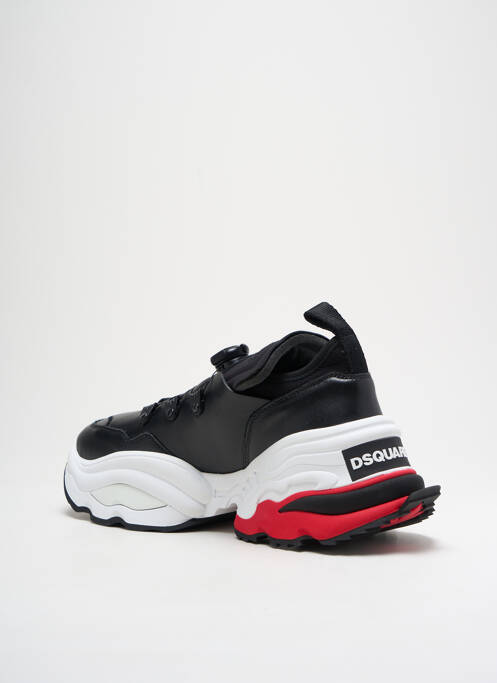 Baskets tissage satiné bout rond noir DSQUARED2 homme