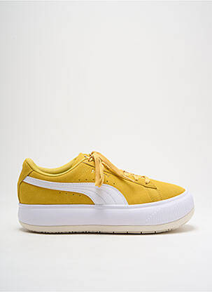 Baskets nubuck talon de 4 à 6cm jaune PUMA femme