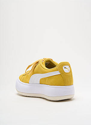 Baskets nubuck talon de 4 à 6cm jaune PUMA femme