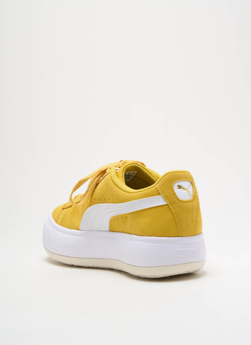 Baskets nubuck talon de 4 à 6cm jaune PUMA femme