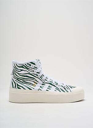 Baskets tissage satiné talon de 4 à 6cm vert ADIDAS femme