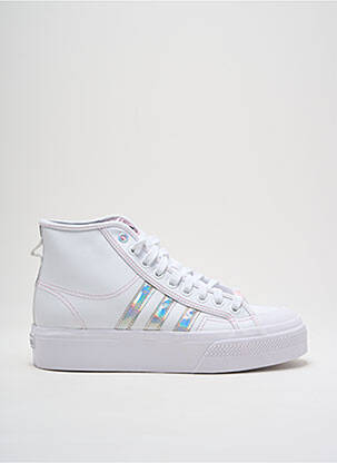 Baskets matière lisse talon plat jusqu'à 3cm blanc ADIDAS femme