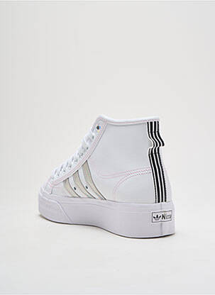 Baskets matière lisse talon plat jusqu'à 3cm blanc ADIDAS femme