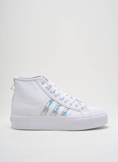 Baskets matière lisse talon plat jusqu'à 3cm blanc ADIDAS femme