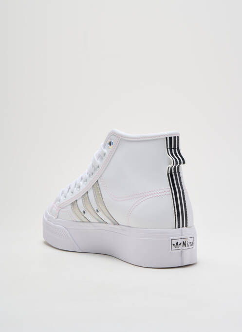 Baskets matière lisse talon plat jusqu'à 3cm blanc ADIDAS femme