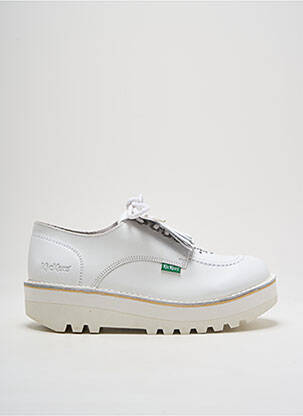 Derbies tissage satiné talon compensé blanc KICKERS homme
