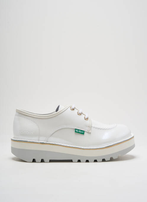 Derbies matière lisse talon de 4 à 6cm blanc KICKERS femme
