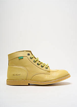 Bottines/boots matière lisse bout rond jaune KICKERS homme
