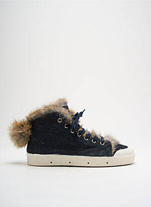 Baskets bout rond talon plat jusqu'à 3cm bleu SPRING COURT femme
