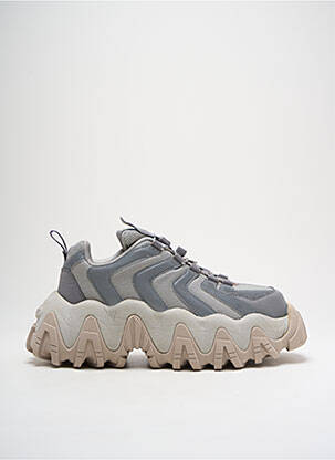 Baskets matière lisse talon compensé gris EYTYS homme