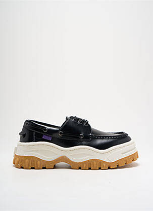 Chaussures bâteau tissage satiné talon de 4 à 6cm noir EYTYS femme