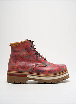 Bottines/boots tissage satiné talon de 4 à 6cm rouge ART femme