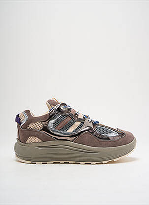 Baskets matière lisse talon de 4 à 6cm marron EYTYS femme